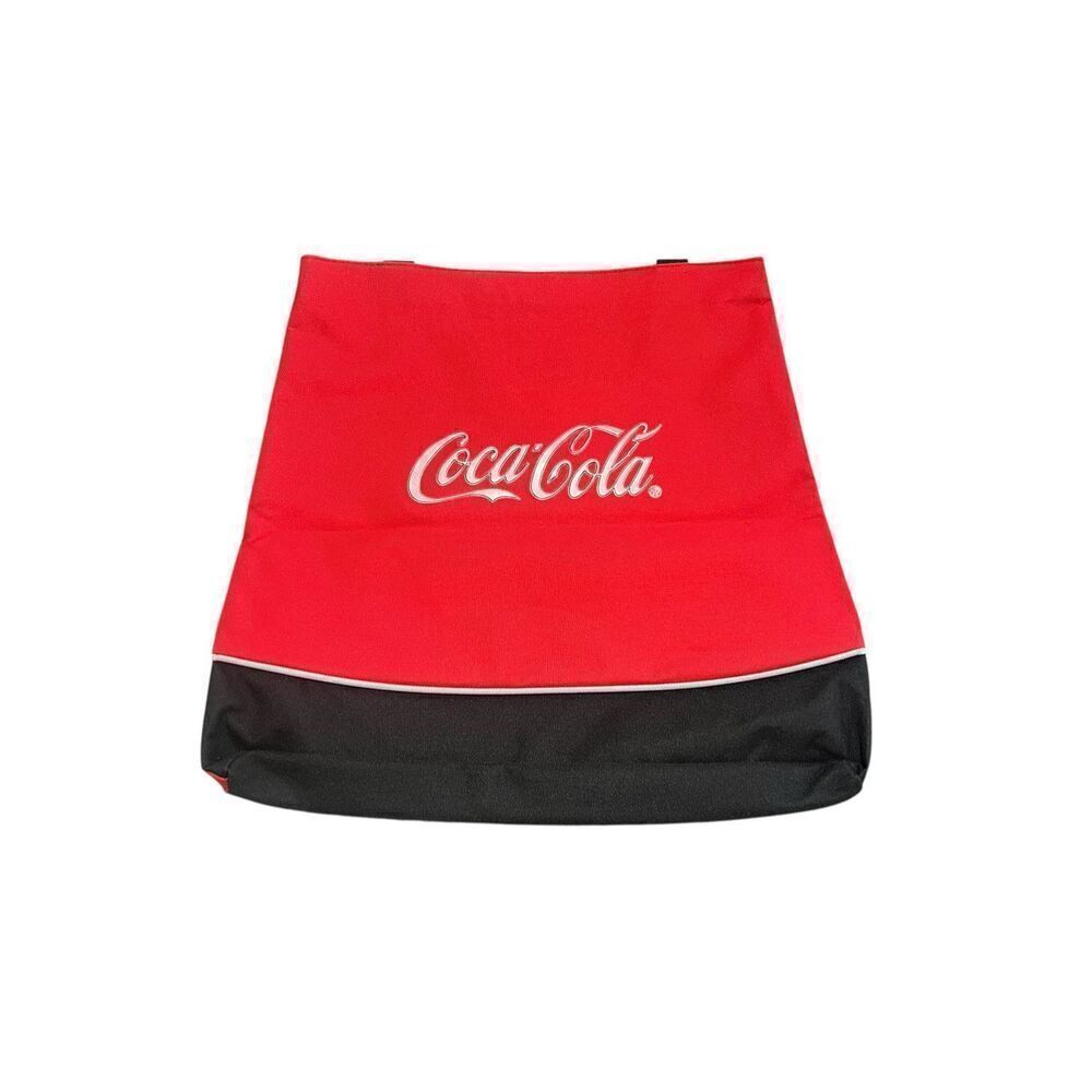 Coca Cola Tote Bag Open Top Red/Black Puffed Silver Logo new Coke